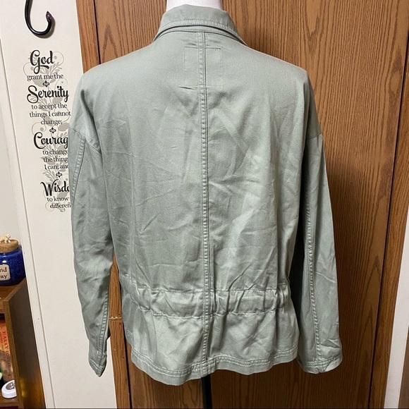 Madewell Southlake Military Jacket Sage Green Snap Buttons Medium Tie Wa… - Picture 4 of 8